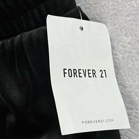 Forever 21 Wide Leg Velvet Pants 0X Plus High Rise Baggy NWT Black WOmens - Picture 4 of 12